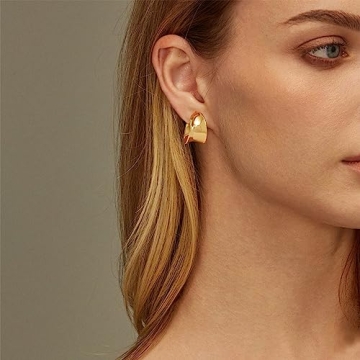 GDCOIN Chunky Earrings - Hypoallergenic 14K Gold Plated Jewelry