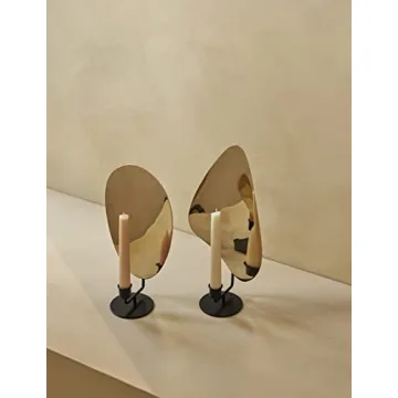 Flambeau Candle Holder – Elegant Black & Polished Brass Design