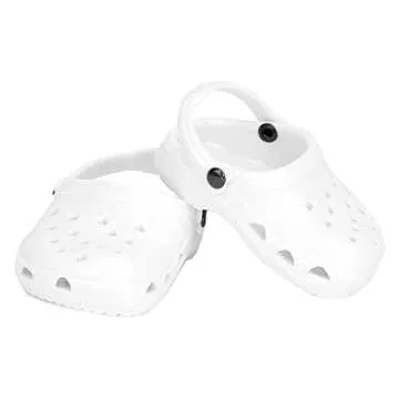 Sophia's 18" Doll Set of Two Comfy Polliwog Garden Clog Shoes in Hot Pink and White