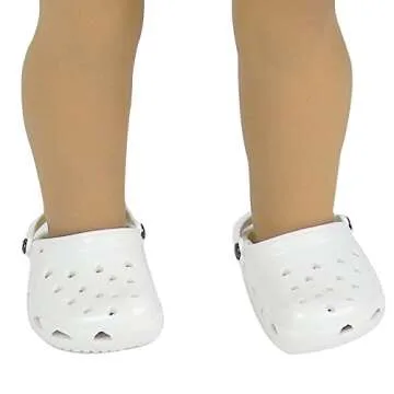 Sophia's 18" Doll Set of Two Comfy Polliwog Garden Clog Shoes in Hot Pink and White