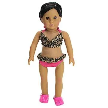 Sophia's 18" Doll Set of Two Comfy Polliwog Garden Clog Shoes in Hot Pink and White