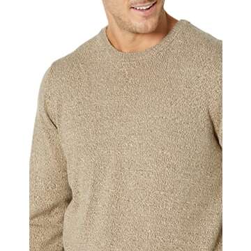 Amazon Essentials Men's Crewneck Sweater, 100% Cotton, Brown Marl, Medium, Big & Tall Options Available