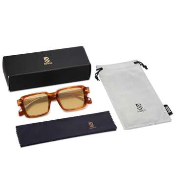 SOJOS Retro Square Polarized Sunglasses | Stylish & Protective