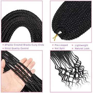 8 Packs 18 Inch Curly Ends Crochet Braids for Stylish Looks