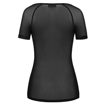 Kate Kasin Women's Sexy Sheer Mesh Crop Top Blouse