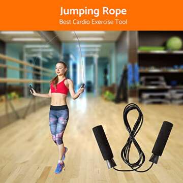Cerasus-Sport 2020 Edition Best Home Workout Equipment for Women and Men - Jump Rope with 3X Resistance Bands Set - All-in-one Apezone Starter Home Workout Fitness Kit with Ab Roller Wheel