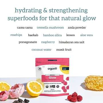 Organifi Glow - Vegan Collagen Powder for Women - Organic Flavored Water Ingredient, 30 Servings