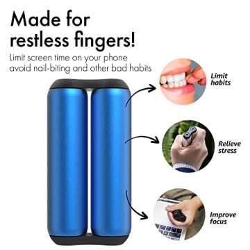 ONO Roller - Handheld Fidget Toy for Adults | Help Relieve Stress, Anxiety, Tension | Promotes Focus, Clarity | Compact, Portable Design (Full Size/Aluminum, Sapphire)