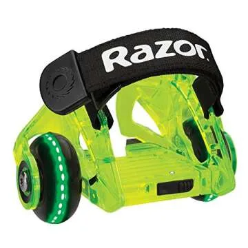 Razor Jetts DLX Heel Wheels for Kids - Neon Green Adventure