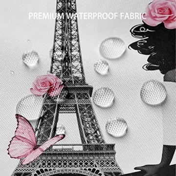 Stylish TYAKASHA Shower Curtain with Eiffel Tower Design