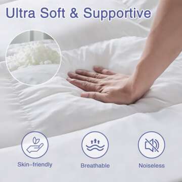 WhatsBedding 4 inch Memory Foam Mattress Topper Queen, Breathable Fluffy Shredded Memory Foam, Enhan...