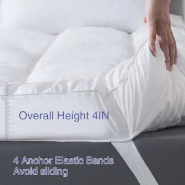 WhatsBedding 4 inch Memory Foam Mattress Topper for Comfort