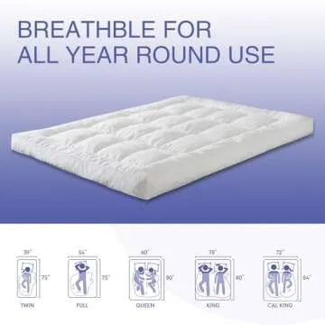 WhatsBedding 4 inch Memory Foam Mattress Topper for Comfort