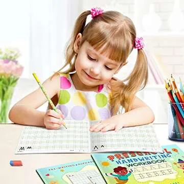 Kindergarten/Preschool Handwriting Workbook- Alphabet & Number Tracing Writing Paper with Lines, Learning Tools for Age 2/3/4/5 Year Old Kids/Boys/Girls, ABC Learning for Toddler, Homeschool Supplies