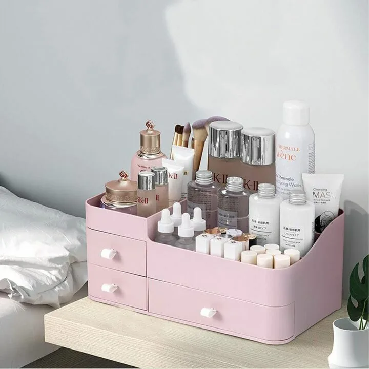 MIUOPUR Large Pink Makeup Organizer with Drawers