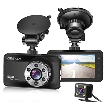 ORSKEY Dual Dash Cam 1080P with Night Vision