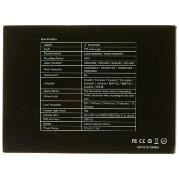 ORSKEY Dual Dash Cam 1080P with Night Vision