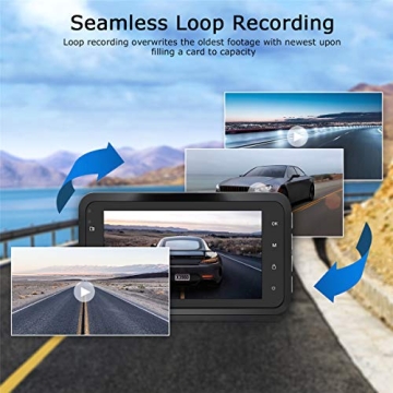 ORSKEY Dual Dash Cam 1080P with Night Vision