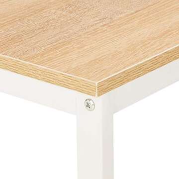 Amazon Basics L-Shape Computer Desk with Shelves for Storage, 54.3 Inch, Natural with White Frame