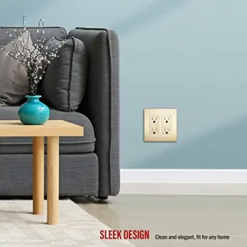 Elegant ENERLITES Screwless Wall Plate in Brushed Gold 2-Gang