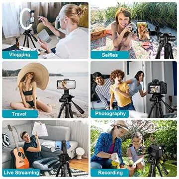 JOILCAN Phone Tripod, 68" Tripod for Phone Stand Video Recording Photos, Travel Floor Tripods Compat...