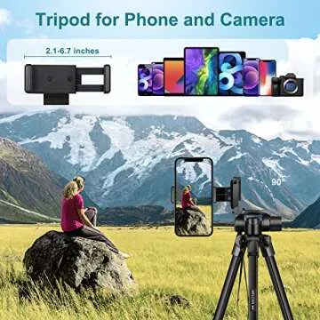 JOILCAN Phone Tripod, 68" Tripod for Phone Stand Video Recording Photos, Travel Floor Tripods Compatible with iPhone Canon Nikon DSLR, Cell Phone Tripods with Remote/Travel Bag