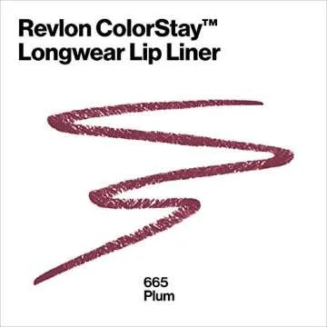 Revlon Colorstay Lip Liner with Built-In Sharpener, Valentine's Day Makeup Gifts for Women, Longwear Rich Colors, Smooth Application, 655 Plum, 0.01 oz