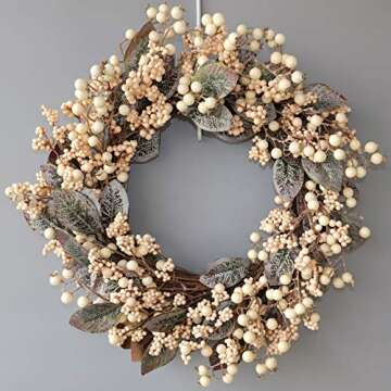 Eucalyptus Leaf Wreath with White Berries for Home Decor