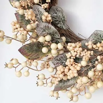 Eucalyptus Leaf Wreath with White Berries for Home Decor