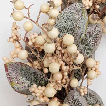 Eucalyptus Leaf Wreath with White Berries for Home Decor