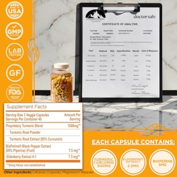 High Absorption Turmeric Curcumin Supplement 1500mg