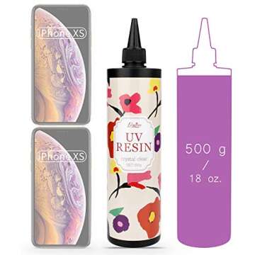UV Resin - Improved 500g Crystal Clear Hard Ultraviolet Curing Epoxy Resin for DIY Jewelry Making, DIY Resin Mold - UV Glue Solar Cure Sunlight Activated Resin for Casting & Coating, Craft Decoration