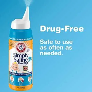 Arm & Hammer Simply Saline Jr. Nasal Mist 1.6oz, CoComelon, Drug-Free Newborn Safe, 1-Count