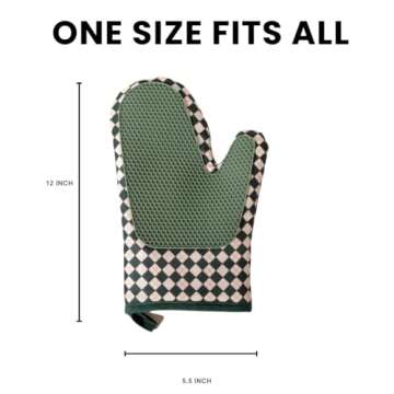 Portia & Bloom Silicone Oven Mitt Set- 2 PC. Set - Heat Resistant Gloves with Soft Quilted Lining Se...