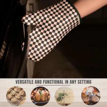Portia & Bloom Silicone Oven Mitt Set for Cooking and BBQ