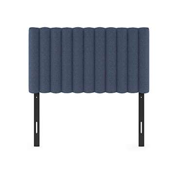 Furinno Roanne Upholstered Tufted Headboard, Twin, Denim