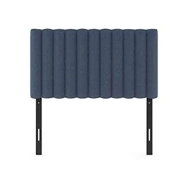 Furinno Roanne Upholstered Tufted Headboard, Twin, Denim