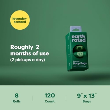 Earth Rated Lavender Dog Poop Bags Leak-Proof 120 Count