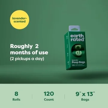 Earth Rated Lavender Dog Poop Bags Leak-Proof 120 Count