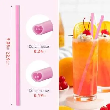 Prurex 50pcs Pink Heart-Shaped Straws for Every Celebration
