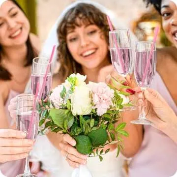 Prurex 50pcs Pink Heart-Shaped Straws for Every Celebration