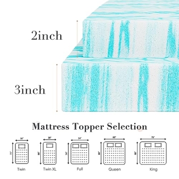 Memory Foam Mattress Topper 2 Inch Gel Infused Comfort