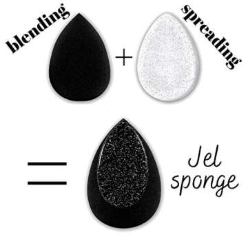 JelSponge, The Original Silicone and Soft Sponge Makeup Blender, Dual Use, Spread and Blend Foundation, Silisponge