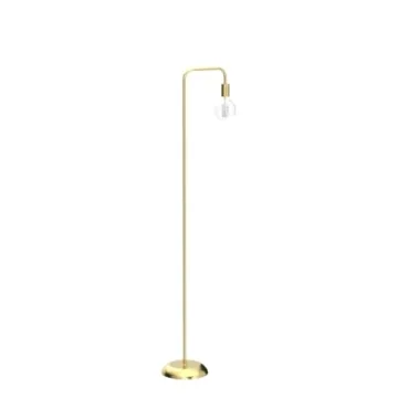 Stylish QiMH Brushed Gold Industrial Floor Lamp