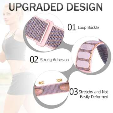 2 Pack Ankle/Arm Band Compatible with Apple Watch 49mm 46mm 45mm 44mm 42mm 41mm 40mm 38mm, Breathabl...