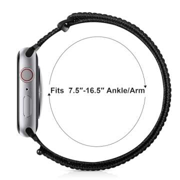 2 Pack Ankle/Arm Band Compatible with Apple Watch 49mm 46mm 45mm 44mm 42mm 41mm 40mm 38mm, Breathable Nylon Armband for IWatch SE Ultra Series 10 9 8 7 6 5 4 3 2 1, Stretchy Ankle Strap for Women Men
