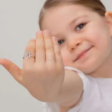 Initial Rings for Teen Girls, Silver Rings for Girls Initial Rings for Girls Initial Ring Adjustable Rings for Teen Girls Unicorn Initial L Letter Rings for Teen Girls Unicorns Gifts for Girls Jewelry