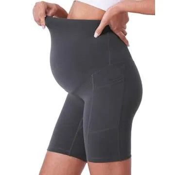 POSHDIVAH Maternity Shorts for Active Moms with Pockets
