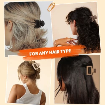 Matte Rectangle & Double Row Hair Clips for Women