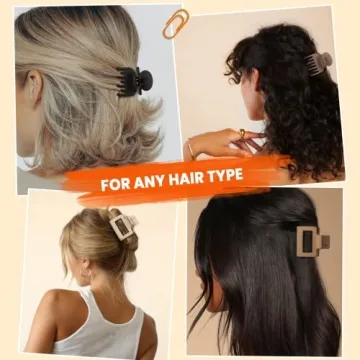 Matte Rectangle & Double Row Hair Clips for Women